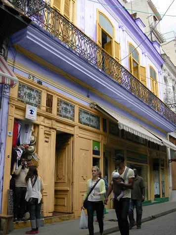 'House front' Casas particulares are an alternative to hotels in Cuba.